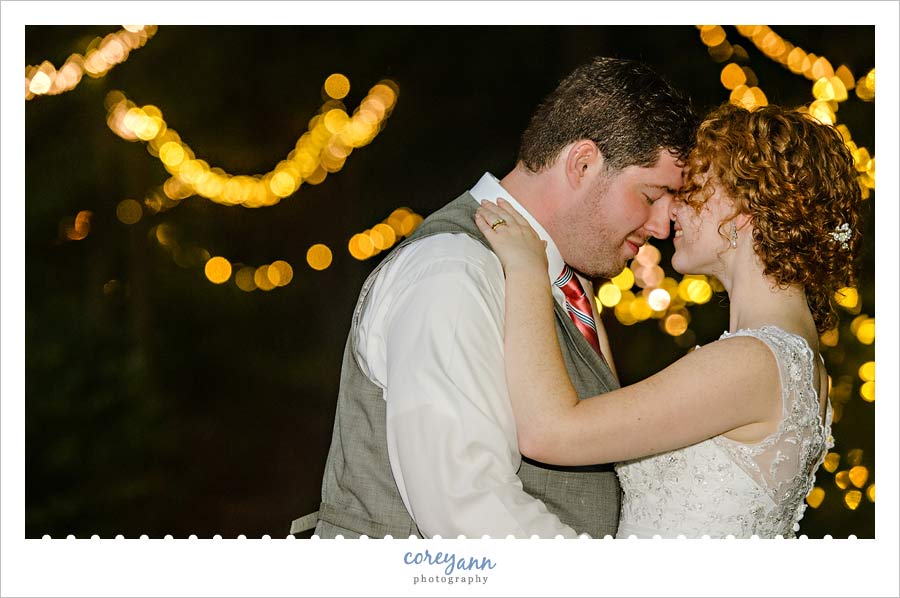 end of the evening portrait with bride and groom