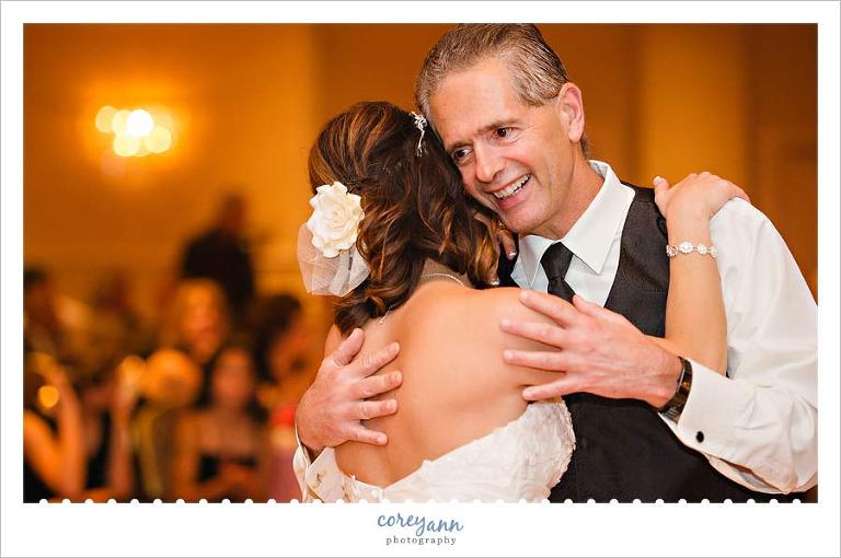father daughter dance during reception after wedding