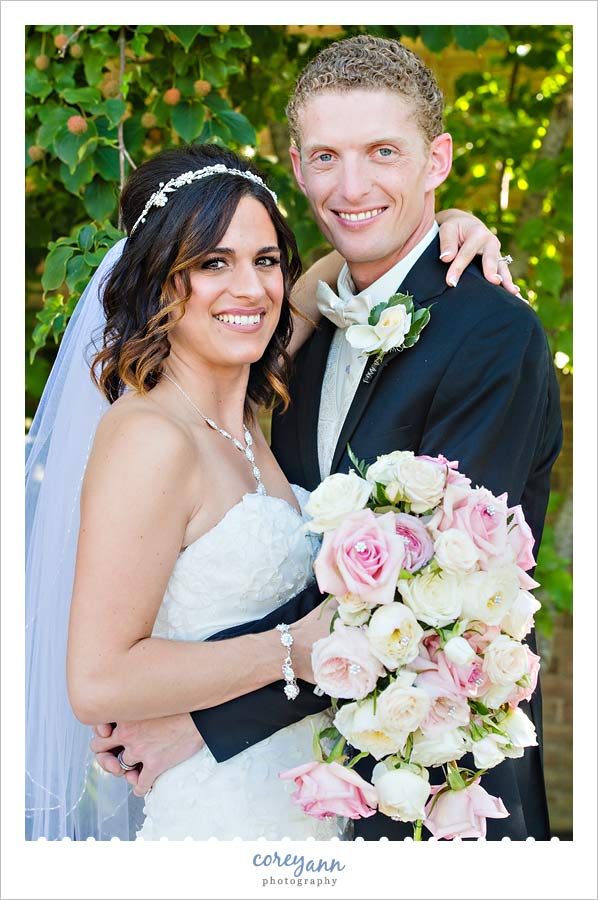 bride and groom portrait in akron ohio