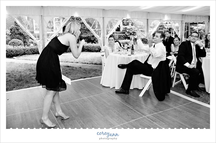 maid of honor toast at wedding reception in northeast ohio