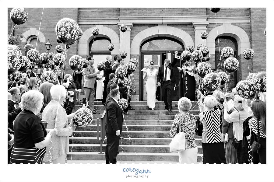 balloon release from wedding ceremony