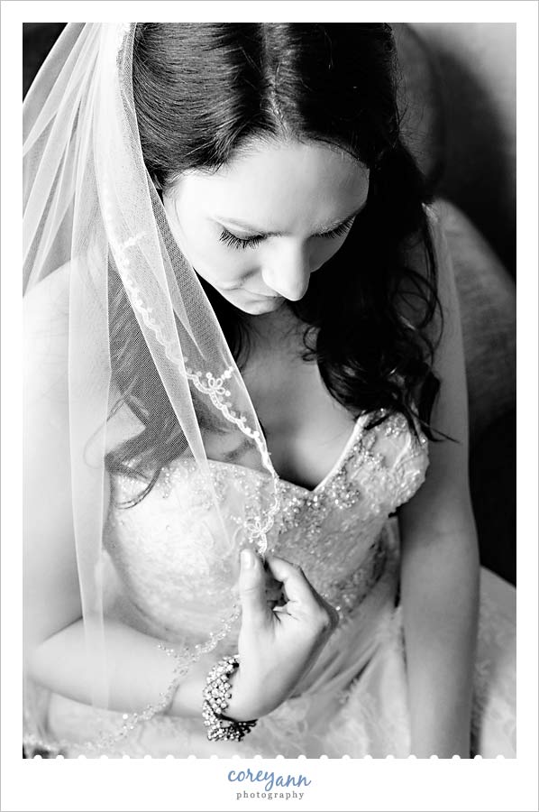 bride getting ready for wedding