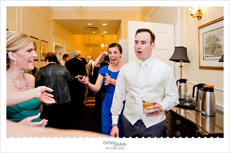 groom's reaction to bride's evening gown