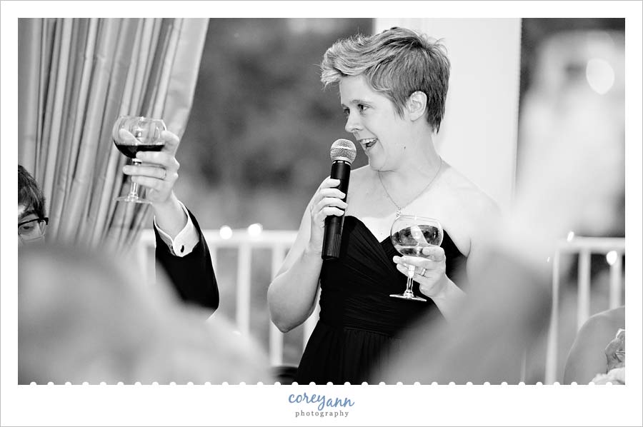 toast to bride and groom from grooms lady