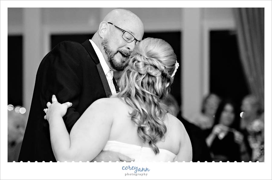 father daughter dance during wedding reception in rocky river ohio