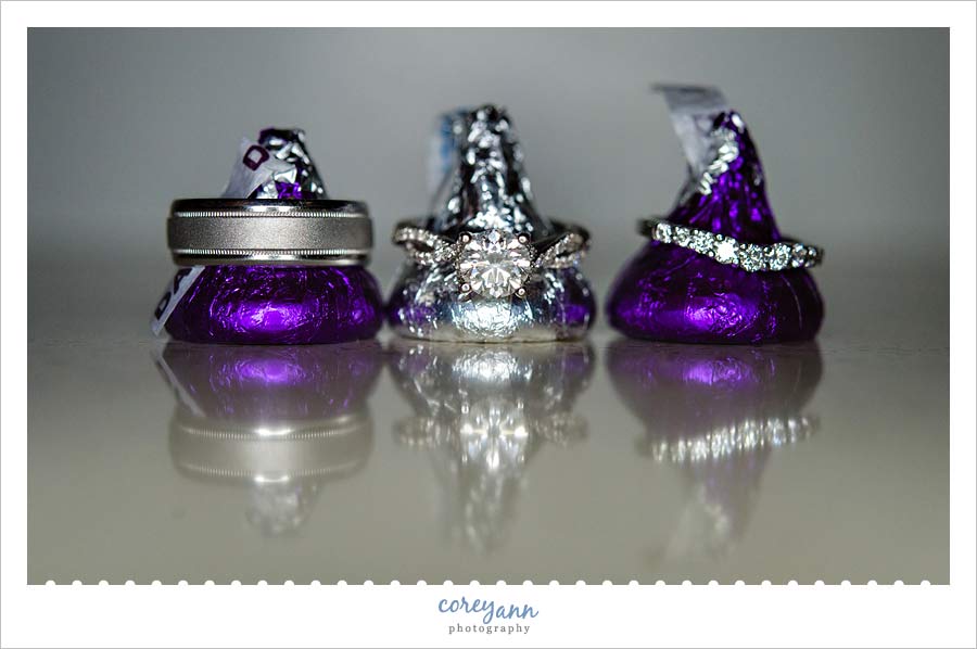 wedding rings on hershey kisses
