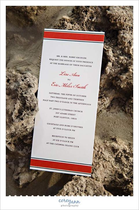 red and black classic wedding invitation