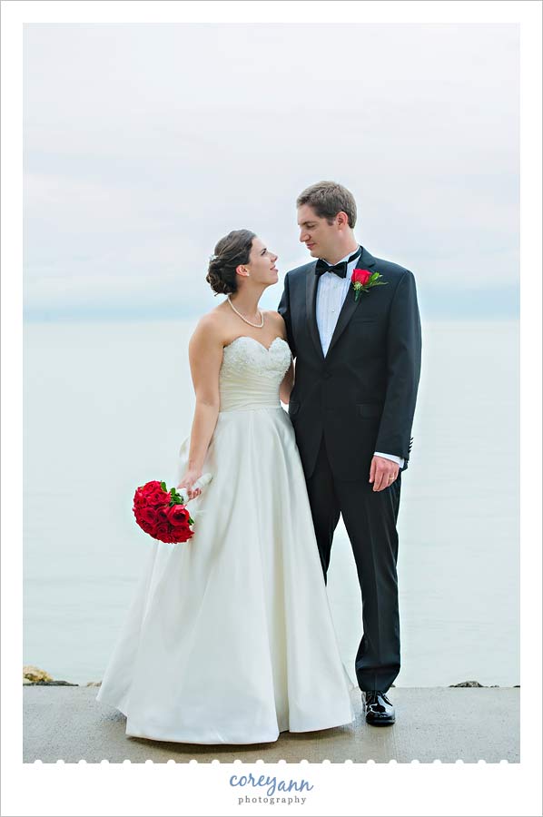 wedding portrait near lake erie
