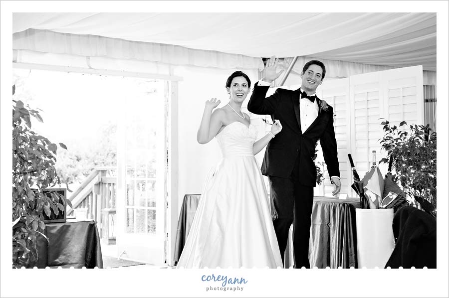 bride and groom entrance into wedding reception at cic