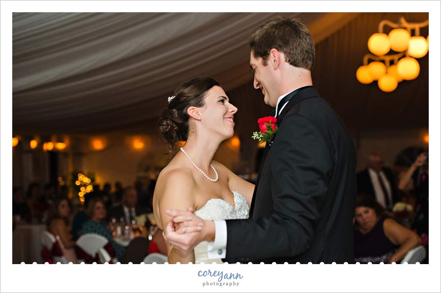 bride and groom first dance at wedding reception at the cic