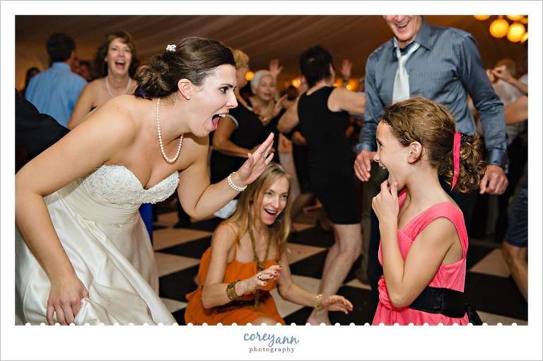 bride dancing during wedding reception