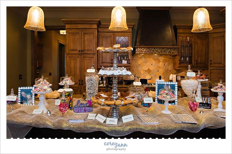 custom sweets table at engagement party