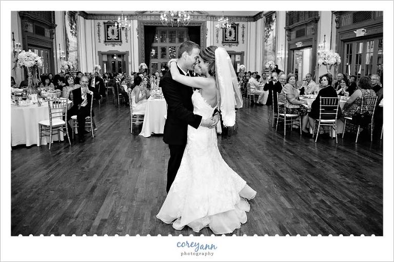 first dance at wedding reception at the tudor arms hotel