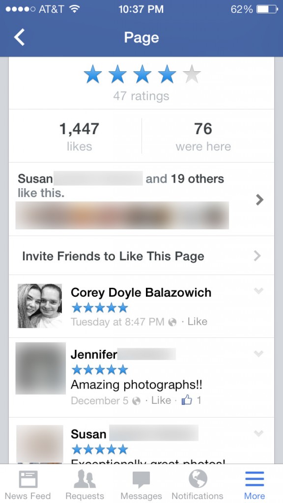 Find Star Ratings on Facebook