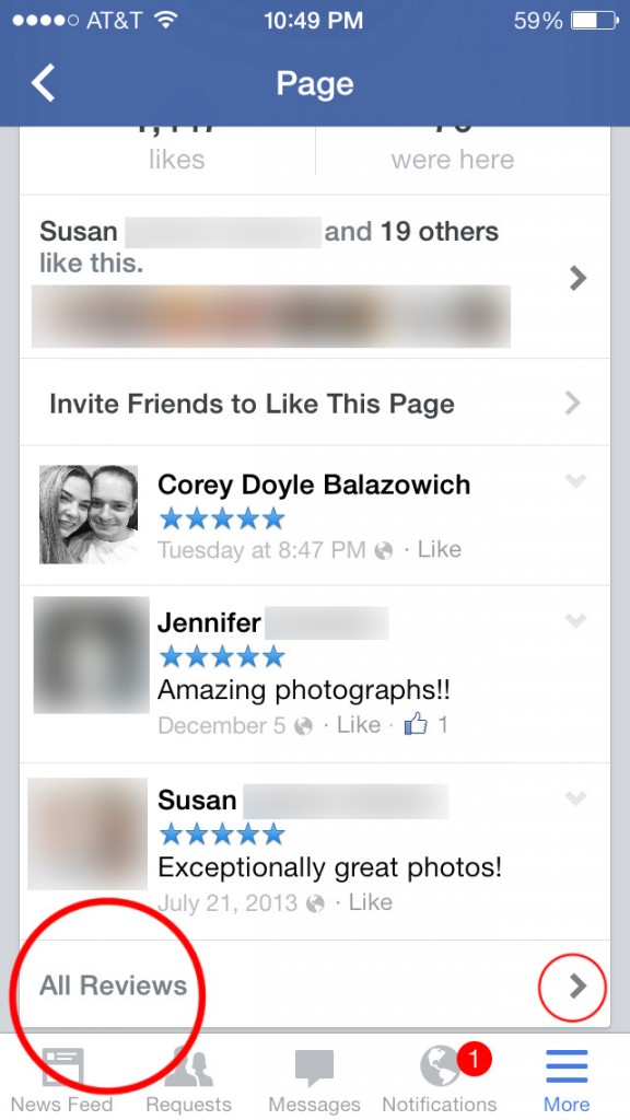 Find Star Ratings on Facebook