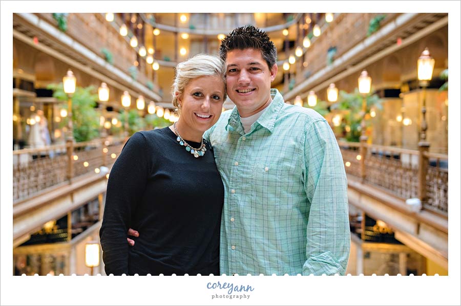 engagement session at the arcade in cleveland