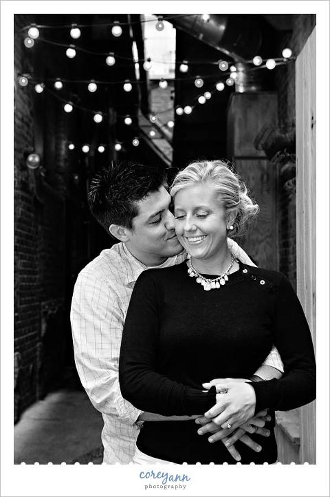 engagement session in downtown cleveland ohio on 4th street