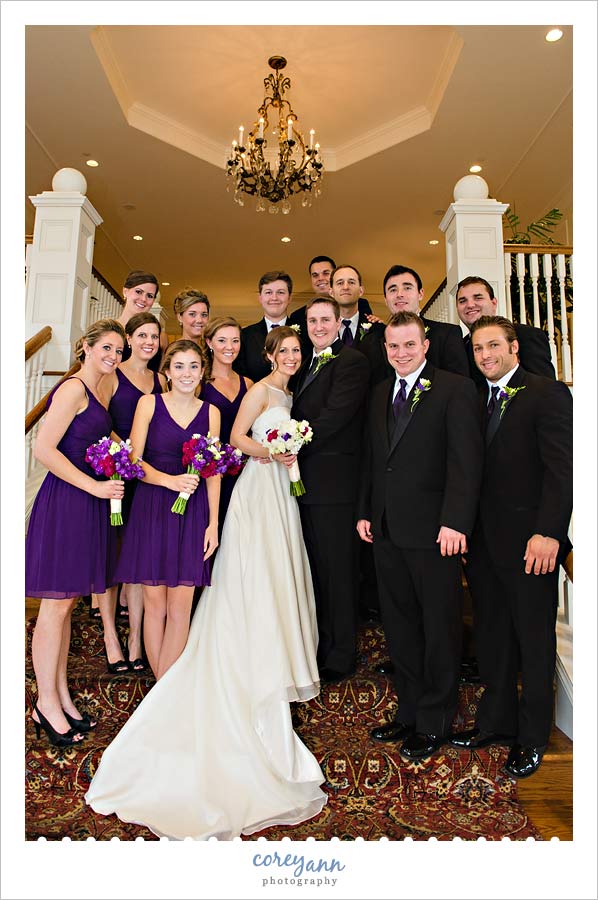 purple bridal party in rocky river ohio