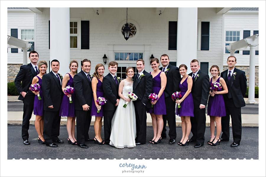 bridal party in front of westwood country club