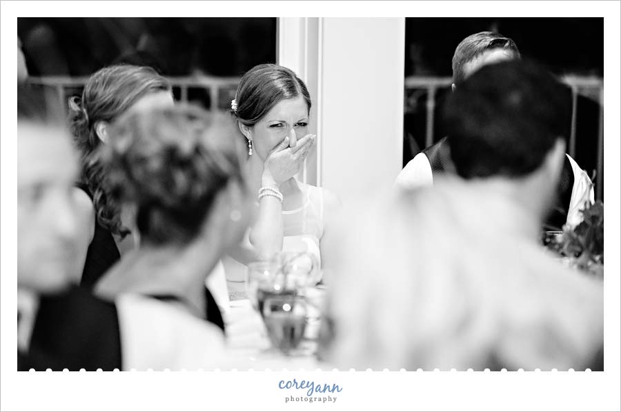 bride crying during father's toast