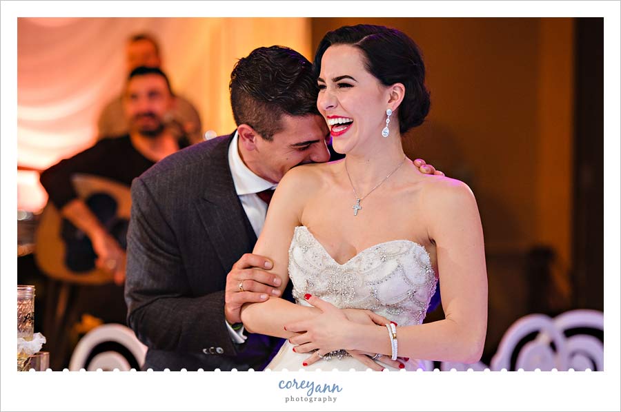 toasts during wedding reception at antone's