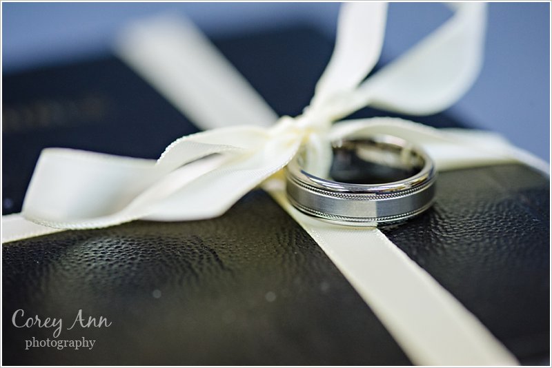 bible with wedding rings