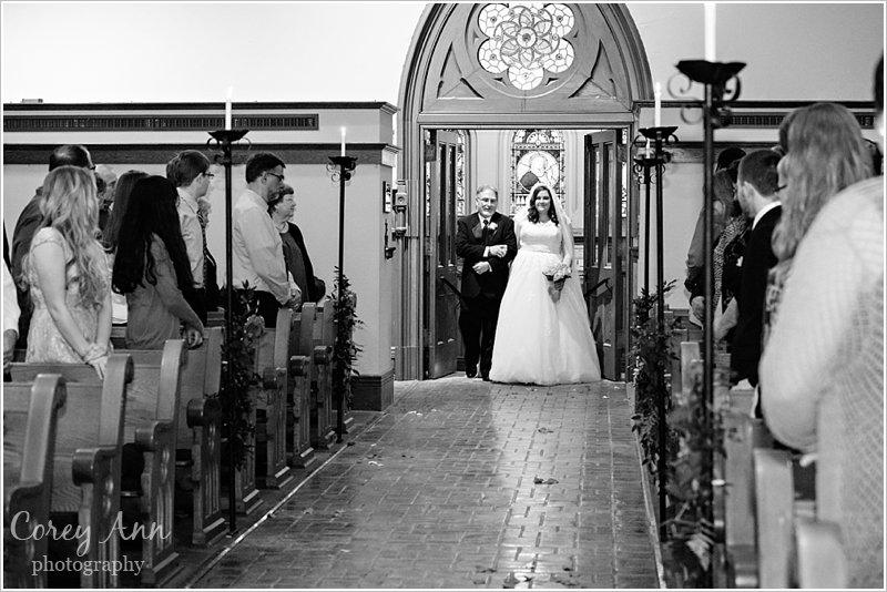 wedding ceremony at the old stone chapel in canton ohio