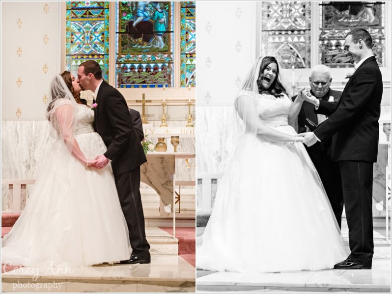 wedding ceremony at the old stone church