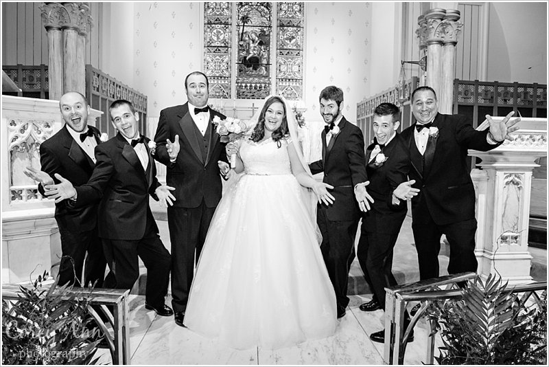 bride and groomsman