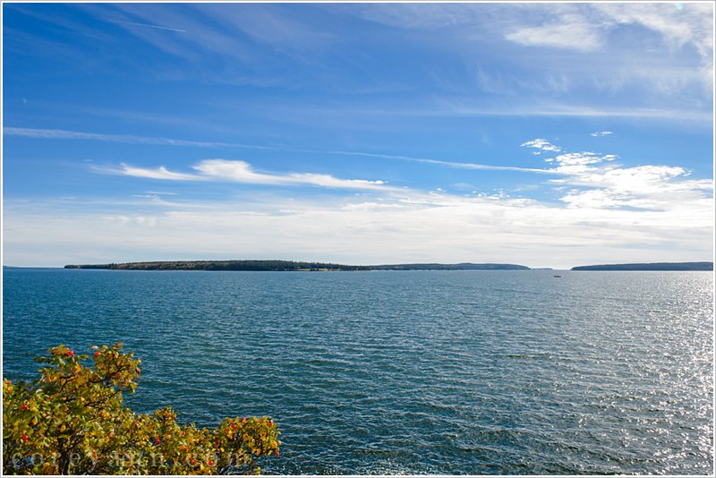 view from bass harbor head light in maine