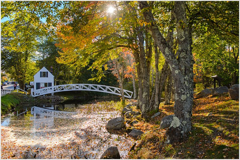 somesville bridge on mount desert island in the fall