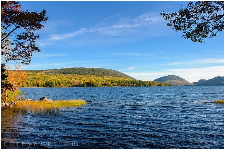 eagle lake in acadia national park in autumn