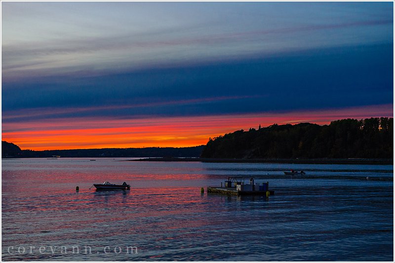 sunset in bar harbor maine