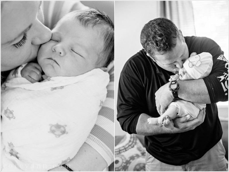 newborn baby and his parents in north canton