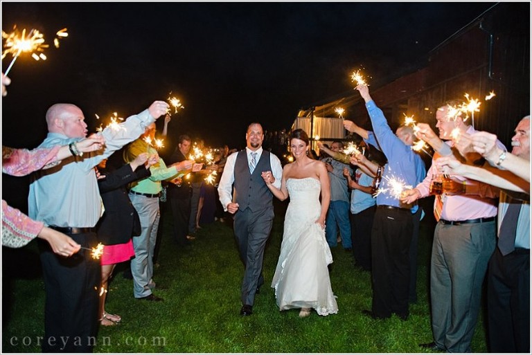 sparkler exit from wedding in northeast ohio