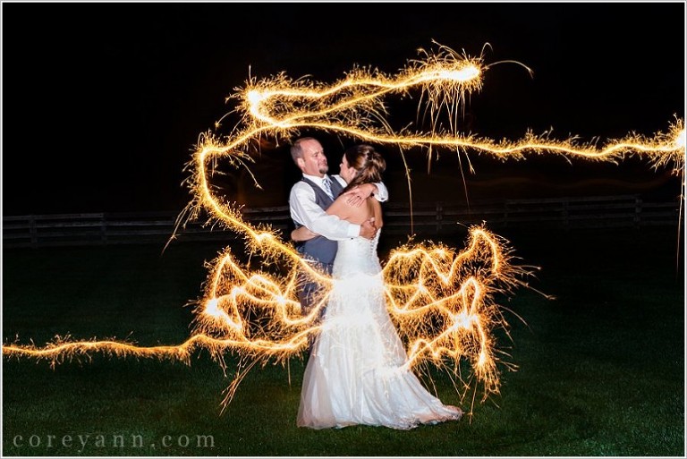 wedding sparkler picture in ohio