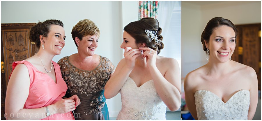 bride getting ready for wedding at kirtland country club