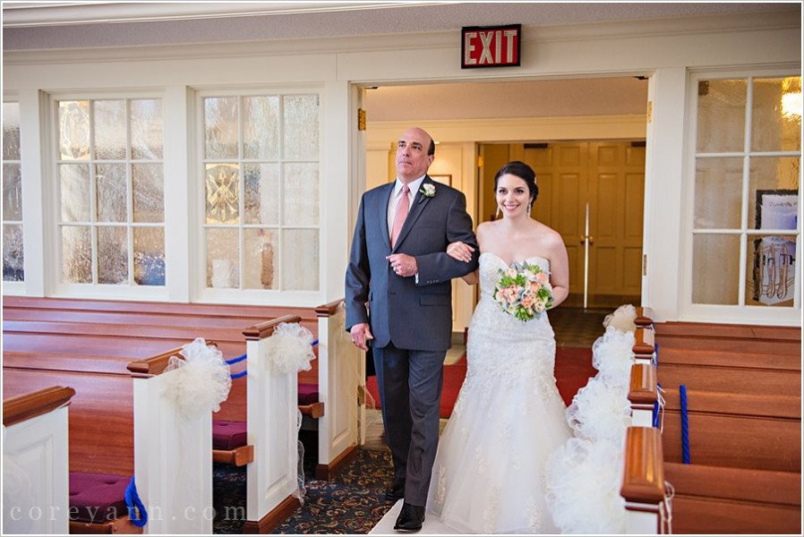 bride walking down aisle 