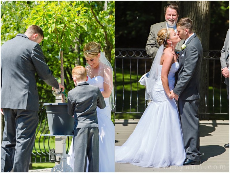 wedding ceremony at gardens in olmsted falls ohio in june