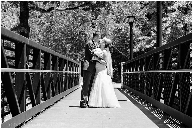 wedding portrait on bridge in berea ohio
