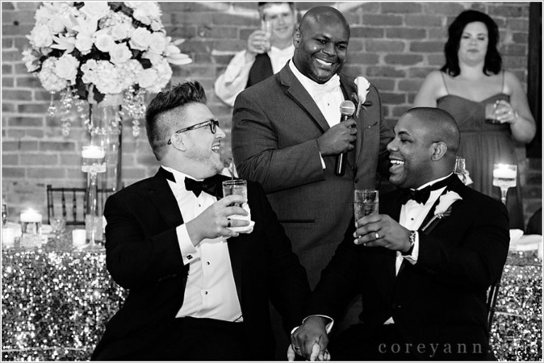 gay wedding reception at the high line car house in columbus ohio