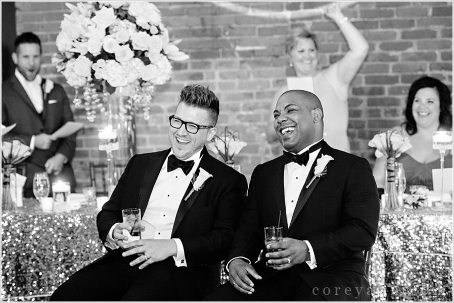 best man rapping during wedding toast