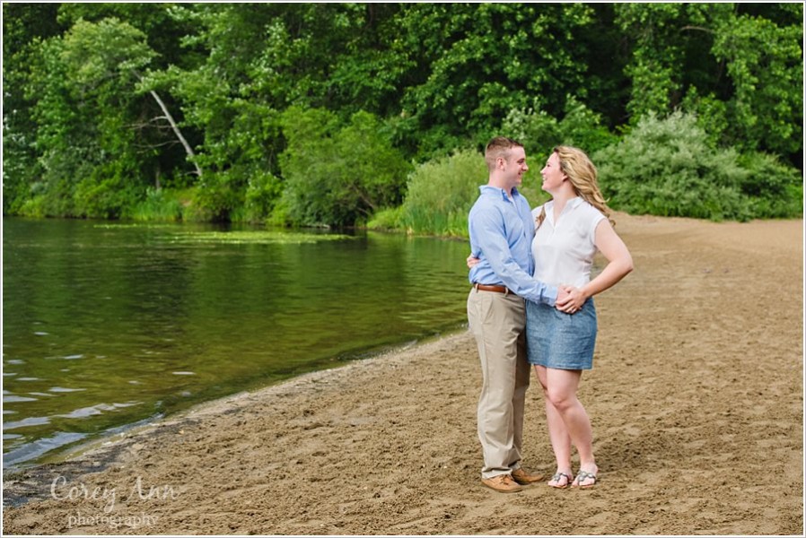beach engagement portrait portage lakes