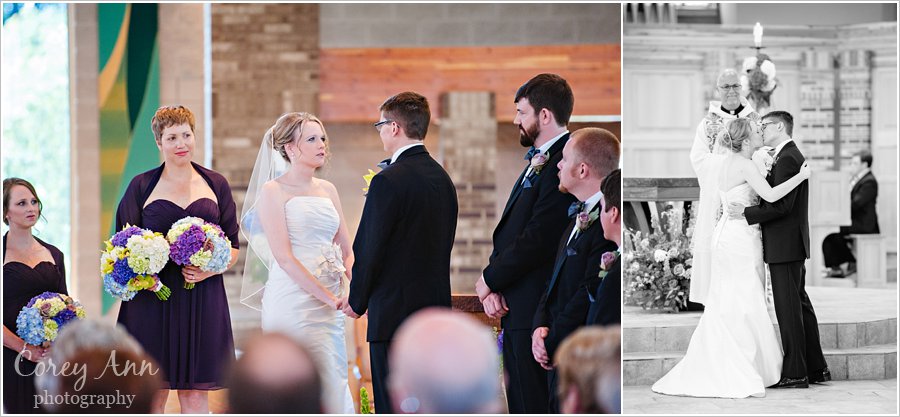 wedding ceremony at Church of the Ressurection  in solon ohio