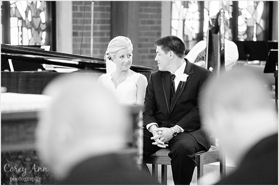 wedding ceremony at newman center in kent ohio