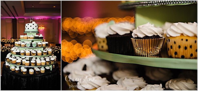cupakes at wedding reception in cuyahoga falls