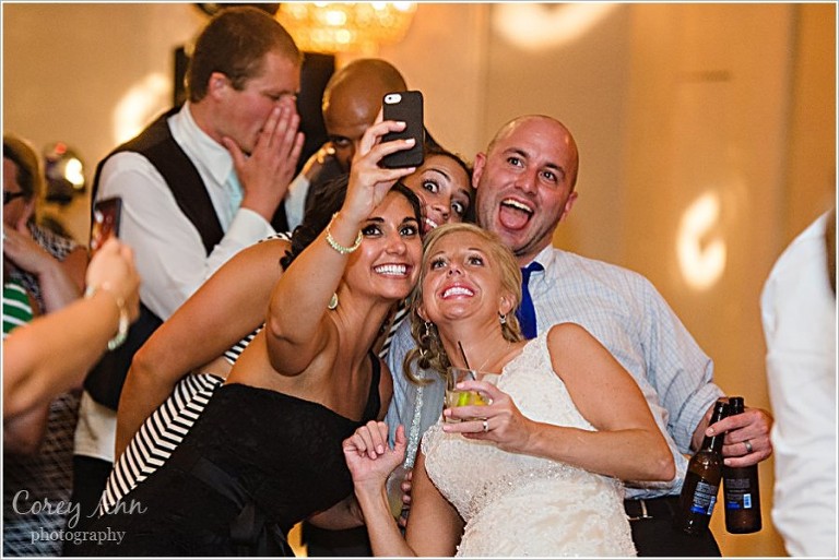 selfie during wedding reception