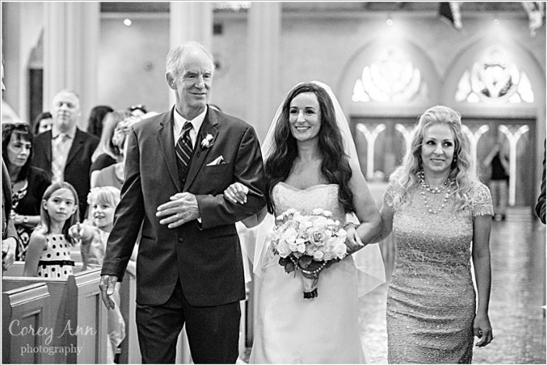 brides parents walking her down aisle in cleveland ohio