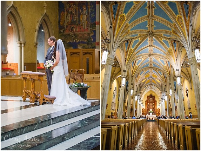 wedding ceremony at cathedral of st john the evangelist church in ohio