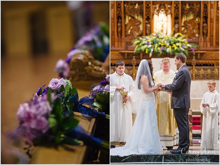 wedding ceremony at cathedral of st john the evangelist church in downtown cleveland ohio